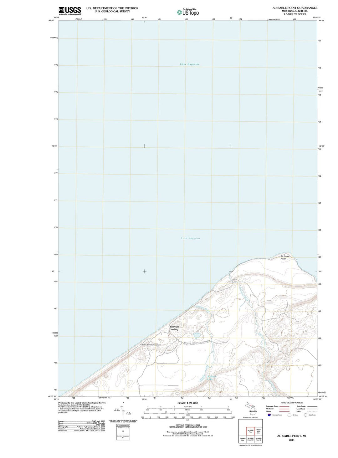2011 Au Sable Point, MI - Michigan - USGS Topographic Map