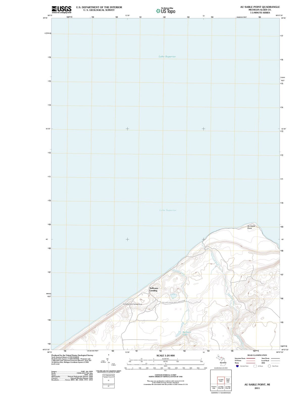 2011 Au Sable Point, MI - Michigan - USGS Topographic Map