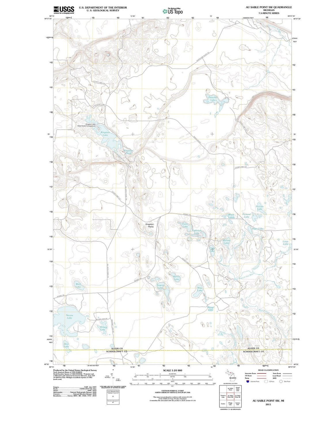 2011 Au Sable Point, MI - Michigan - USGS Topographic Map v3