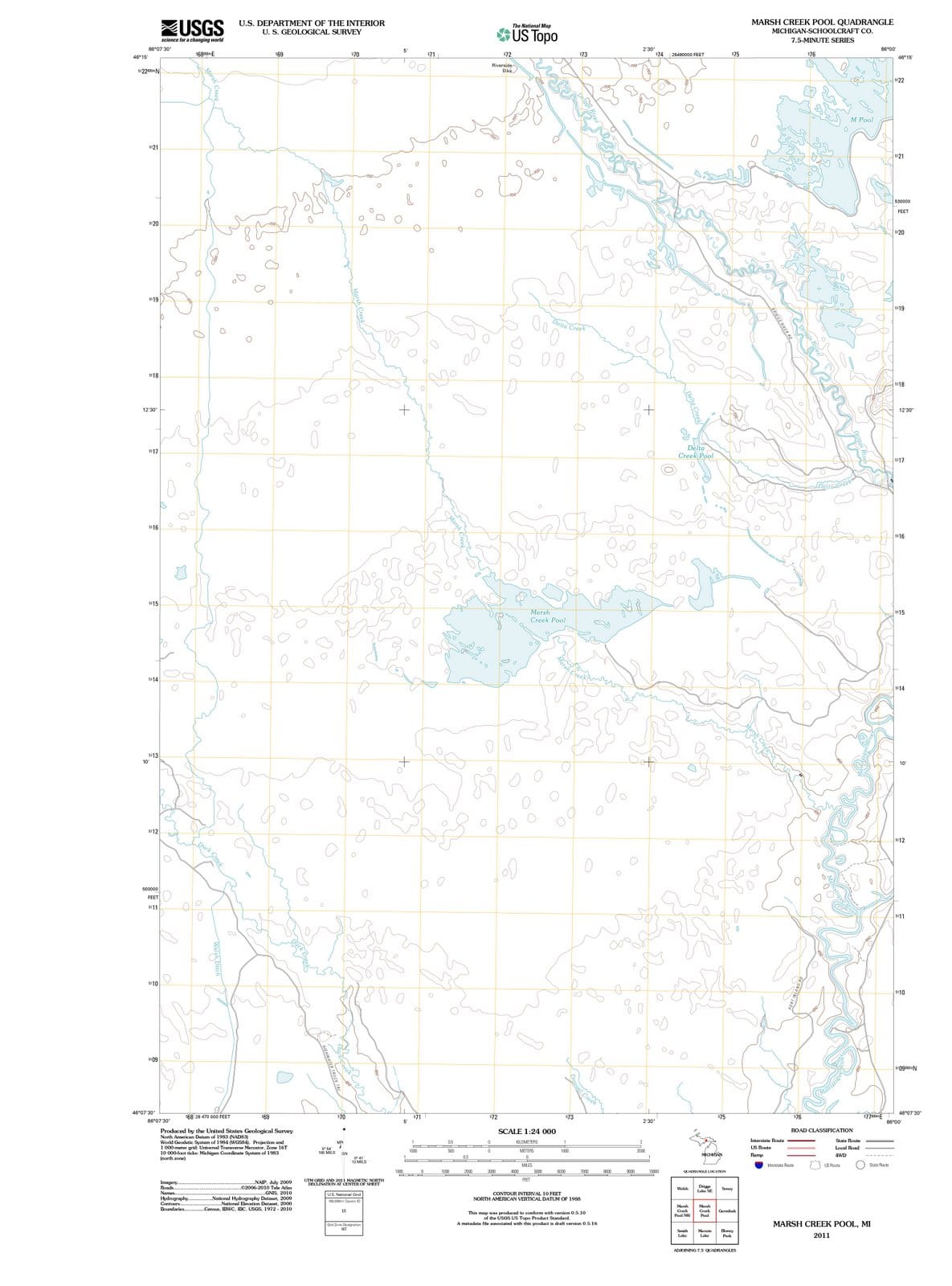 2011 Marsh Creek Pool, MI - Michigan - USGS Topographic Map