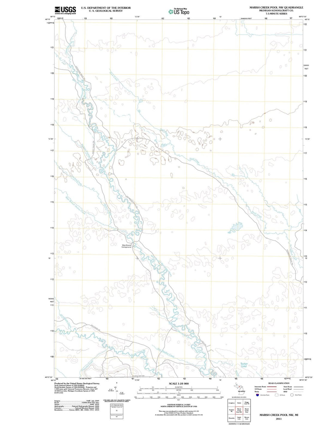 2011 Marsh Creek Pool, MI - Michigan - USGS Topographic Map v2