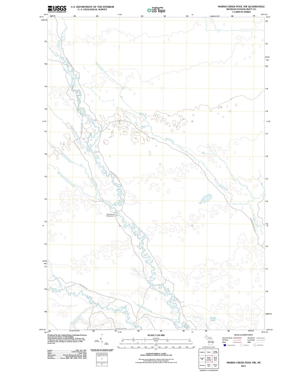 2011 Marsh Creek Pool, MI - Michigan - USGS Topographic Map v2