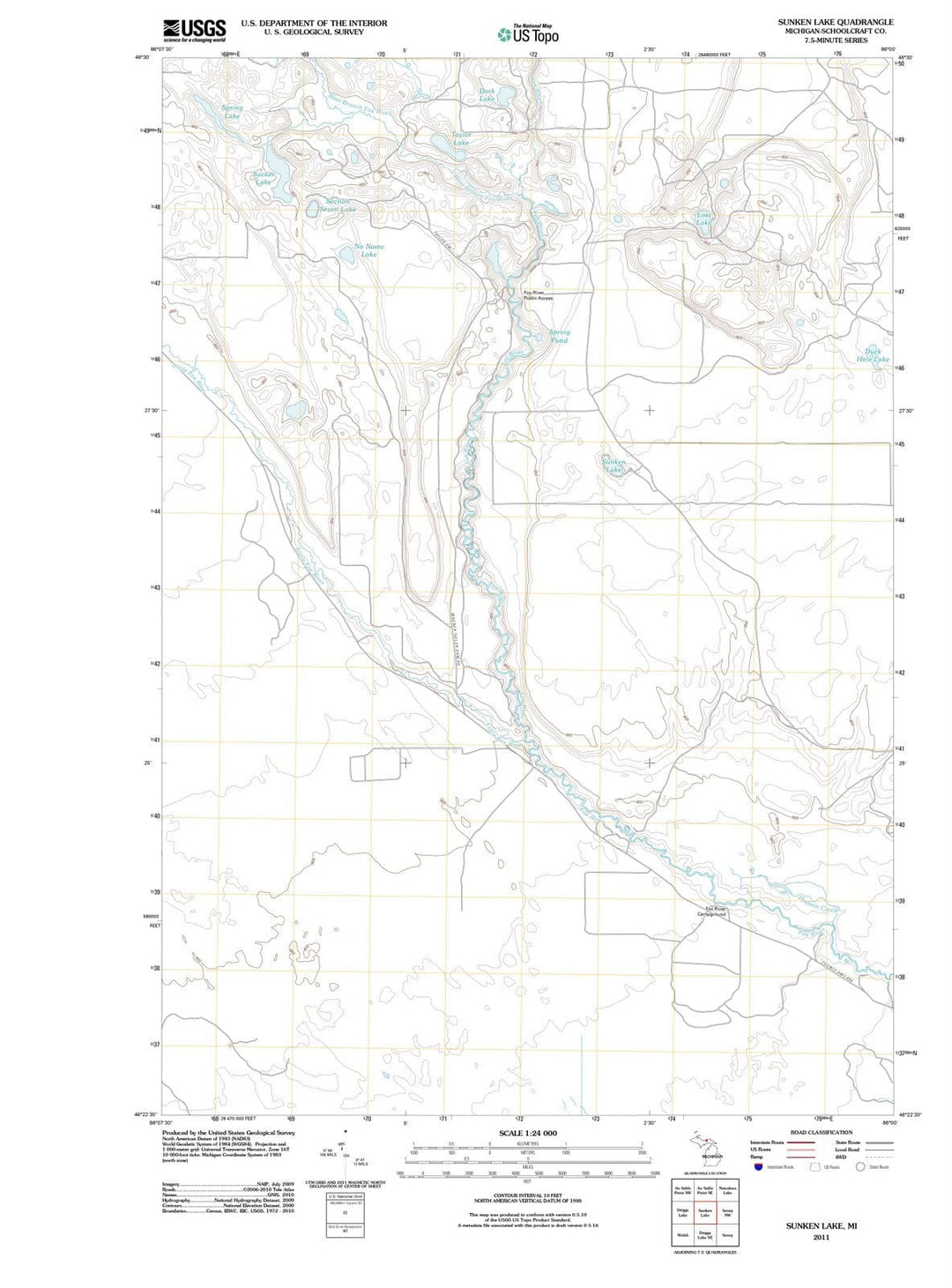 2011 Sunken Lake, MI - Michigan - USGS Topographic Map