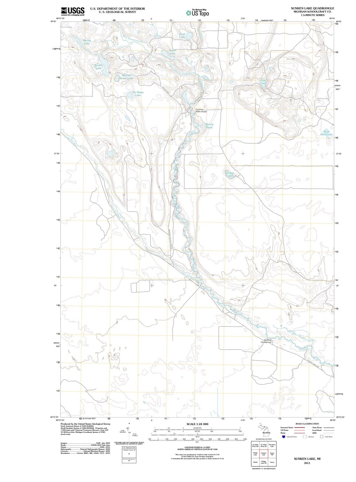 2011 Sunken Lake, MI - Michigan - USGS Topographic Map