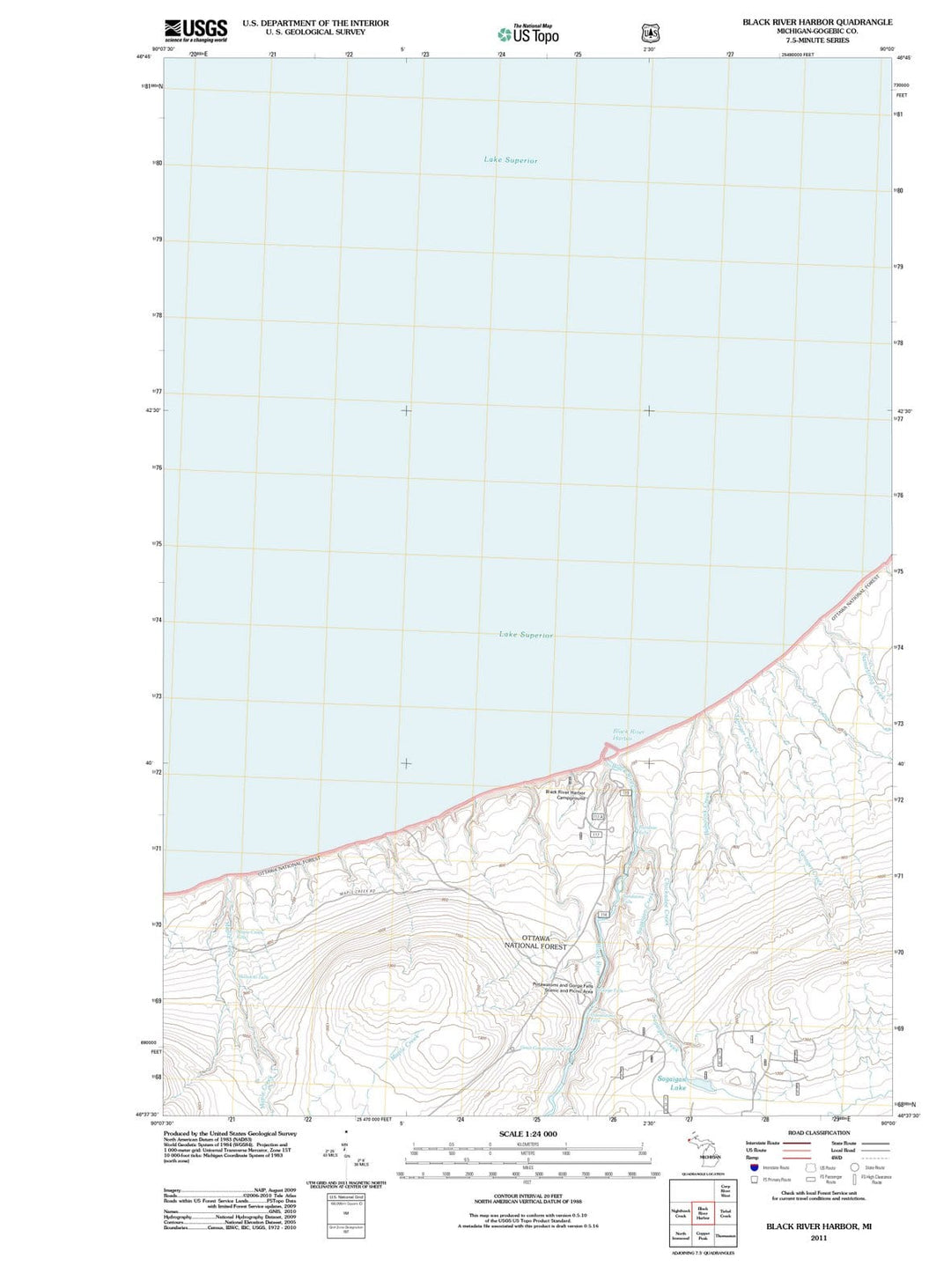 2011 Black River Harbor, MI - Michigan - USGS Topographic Map
