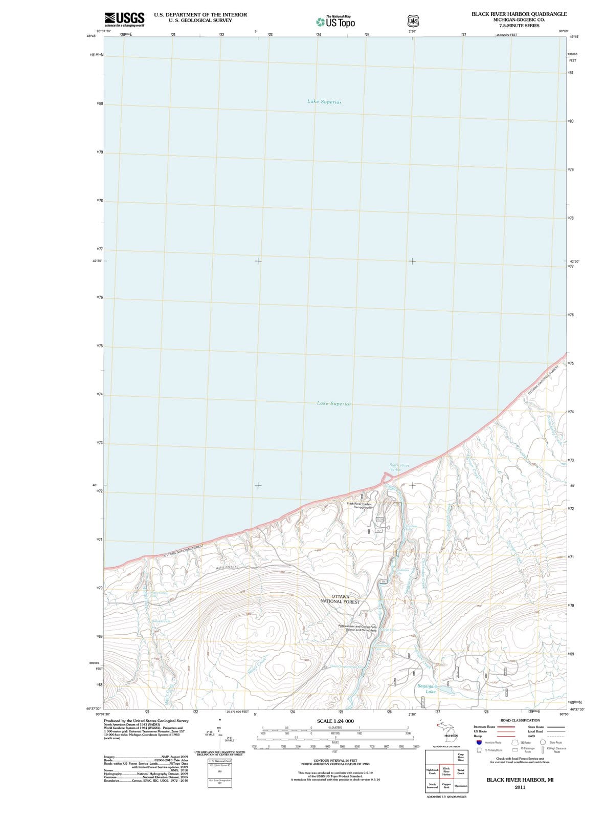 2011 Black River Harbor, MI - Michigan - USGS Topographic Map