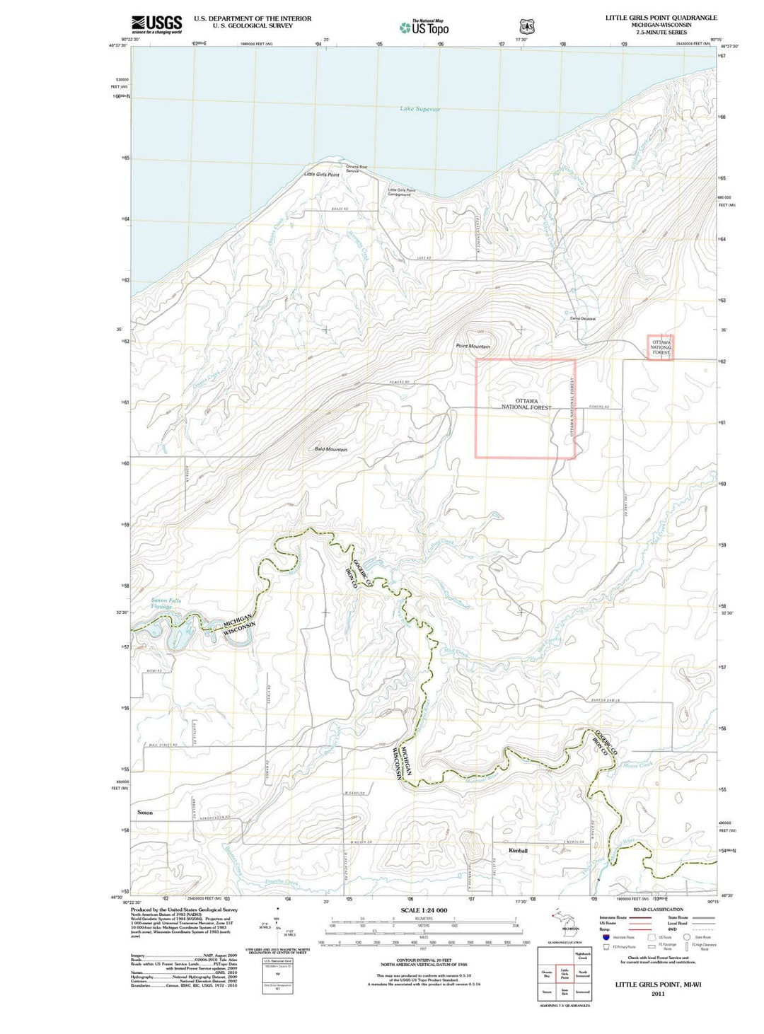 2011 Little Girls Point, MI - Michigan - USGS Topographic Map
