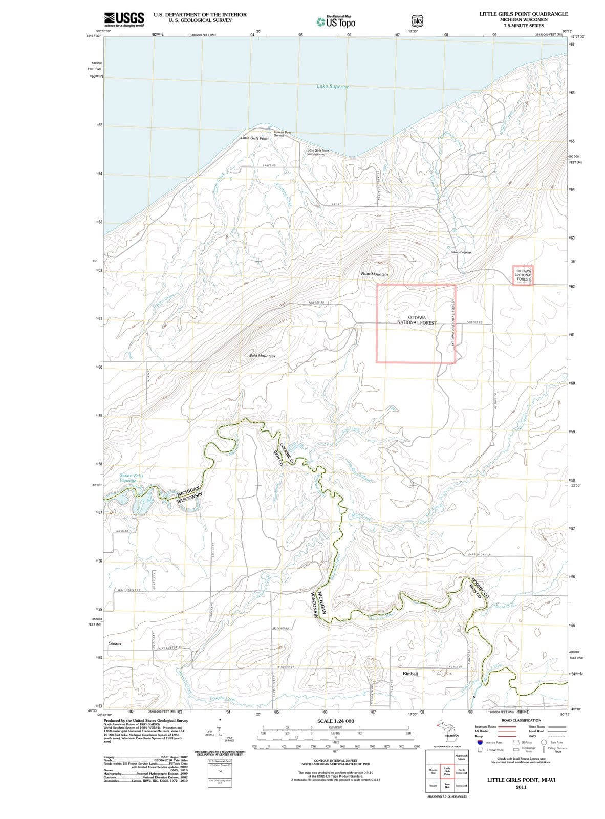 2011 Little Girls Point, MI - Michigan - USGS Topographic Map