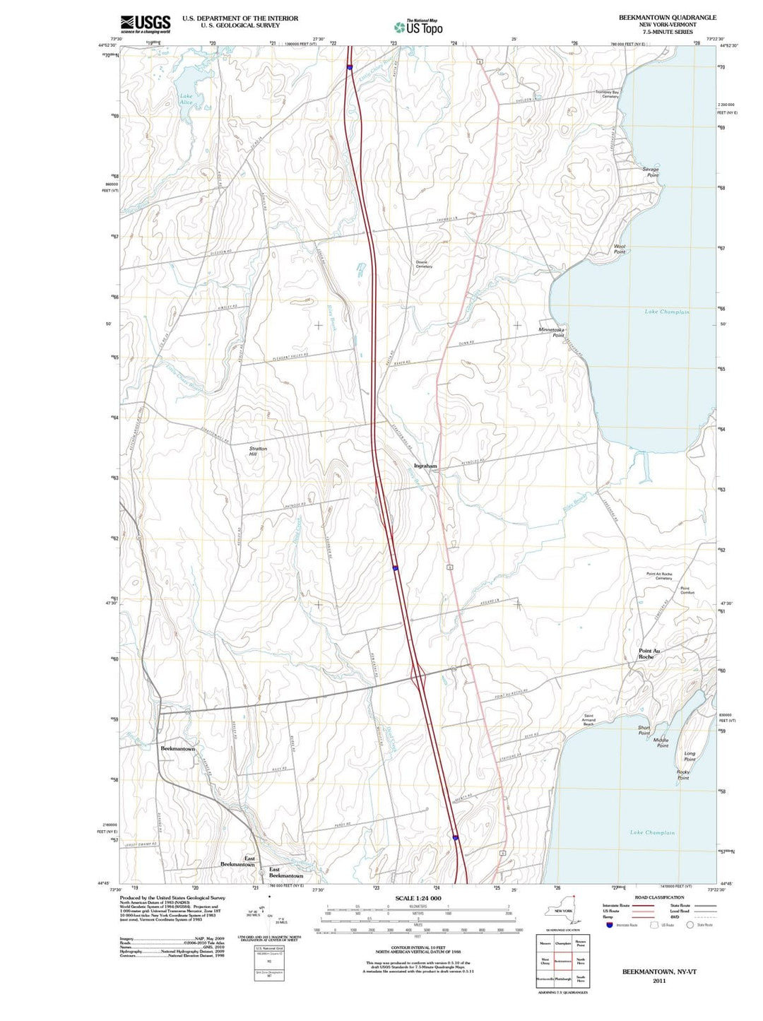 2011 Beekmantown, NY - New York - USGS Topographic Map