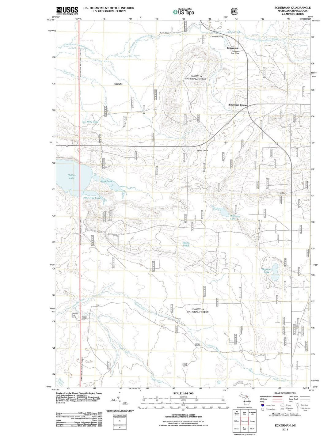 2011 Eckerman, MI - Michigan - USGS Topographic Map