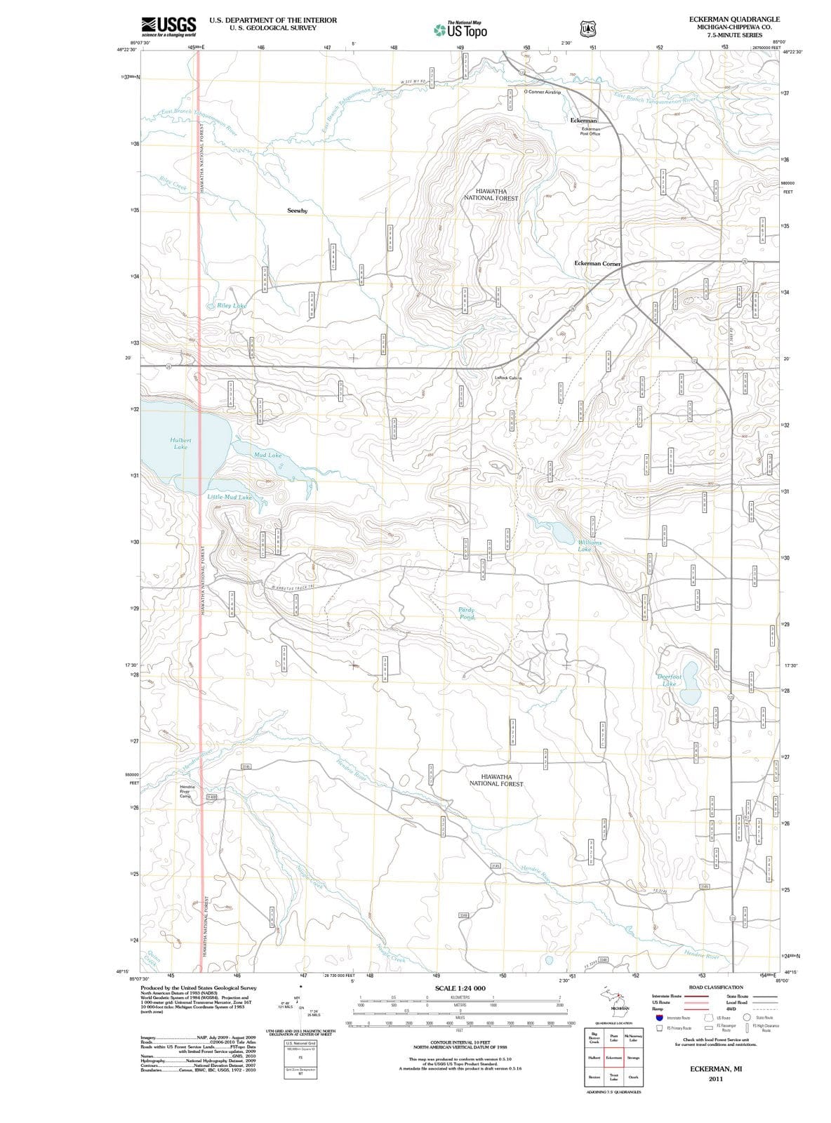 2011 Eckerman, MI - Michigan - USGS Topographic Map