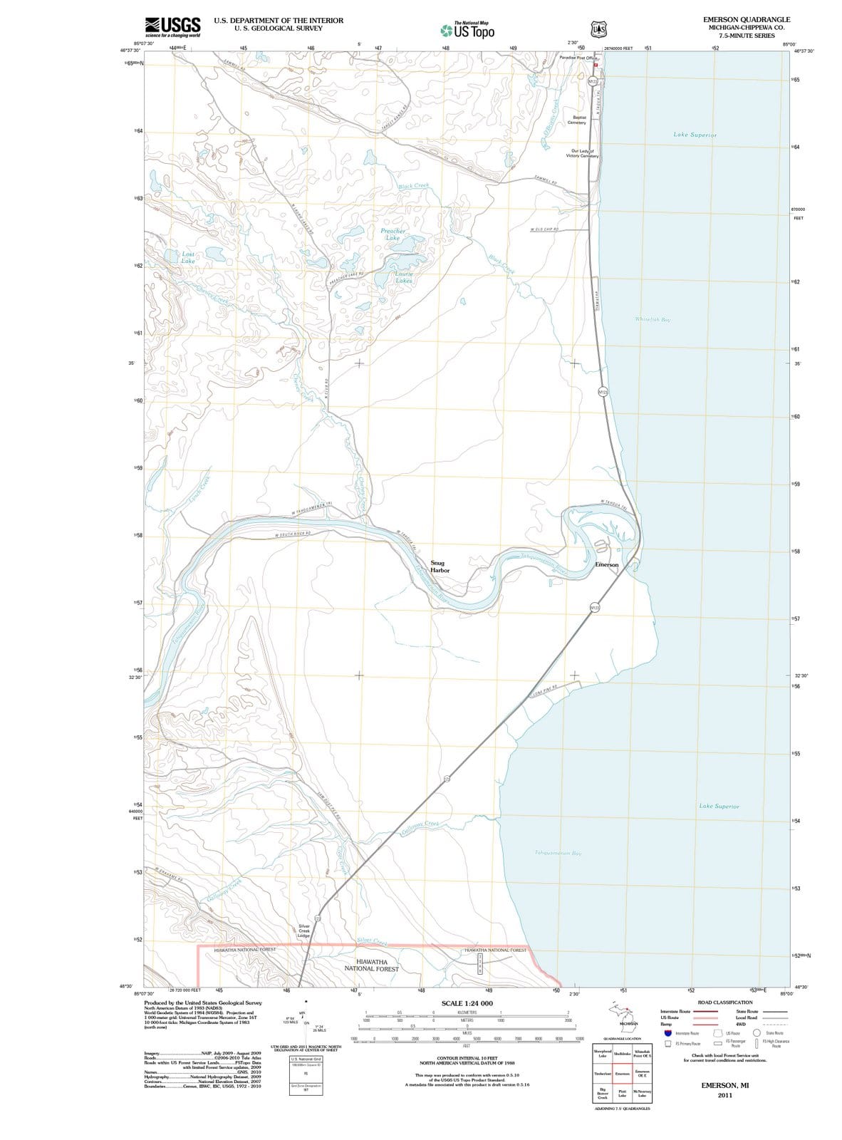 2011 Emerson, MI - Michigan - USGS Topographic Map