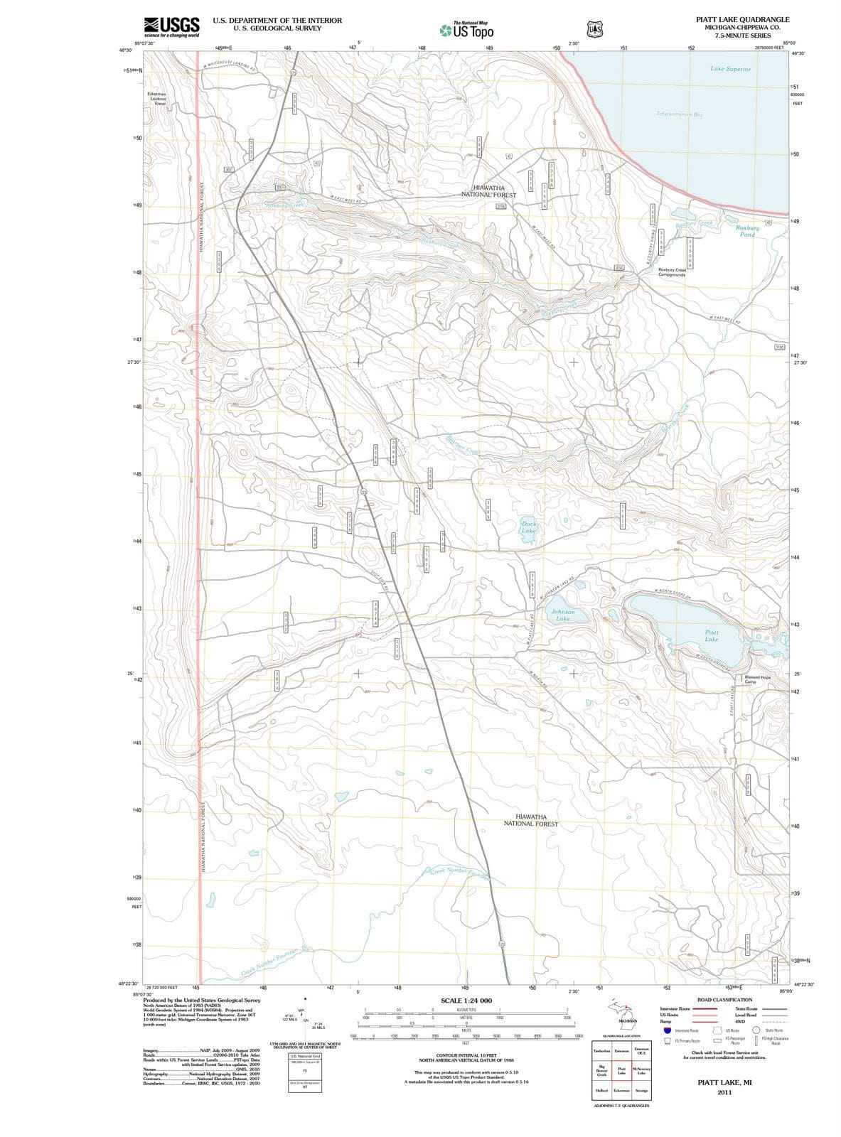 2011 Piatt Lake, MI - Michigan - USGS Topographic Map