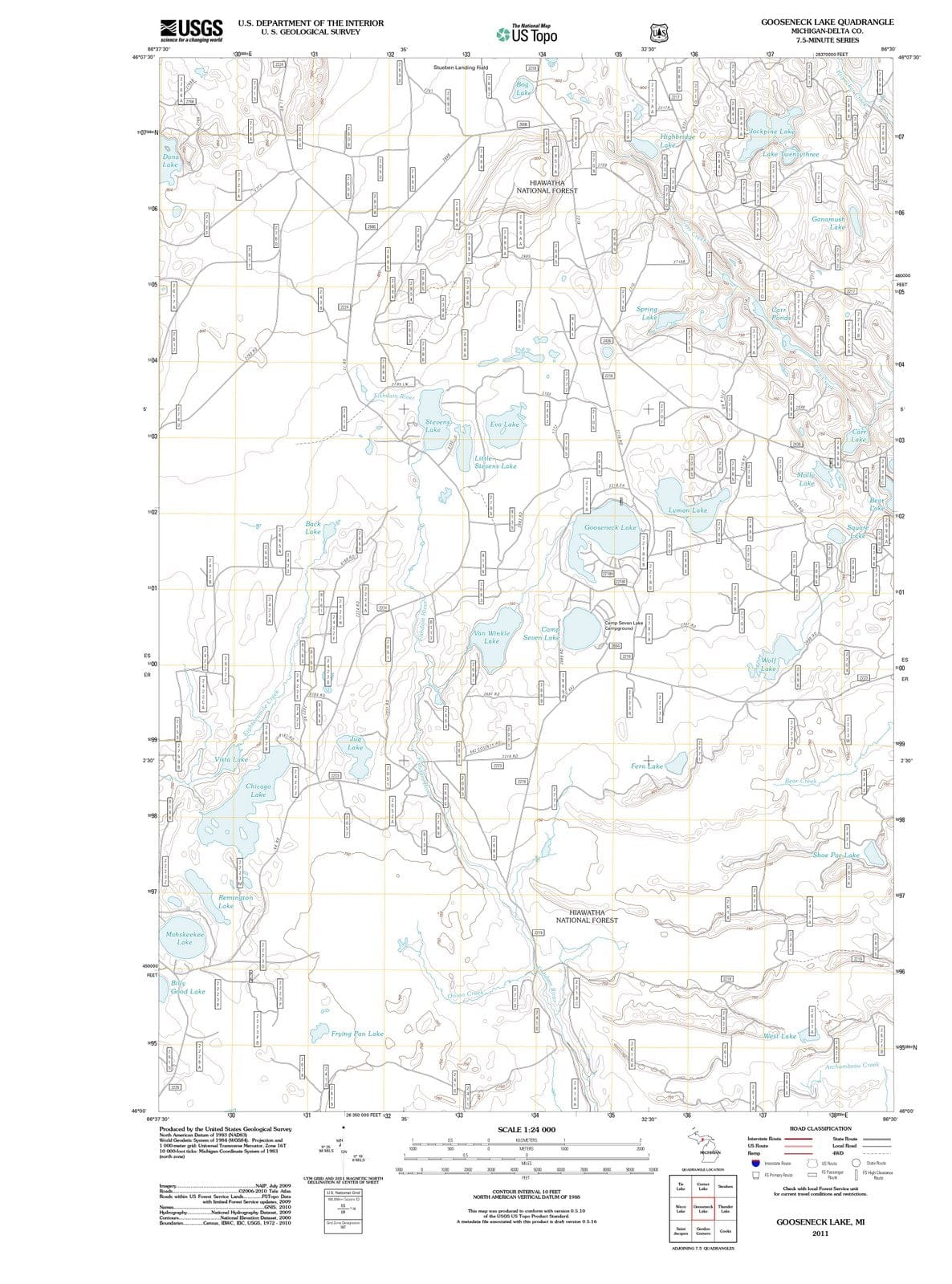 2011 Gooseneck Lake, MI - Michigan - USGS Topographic Map