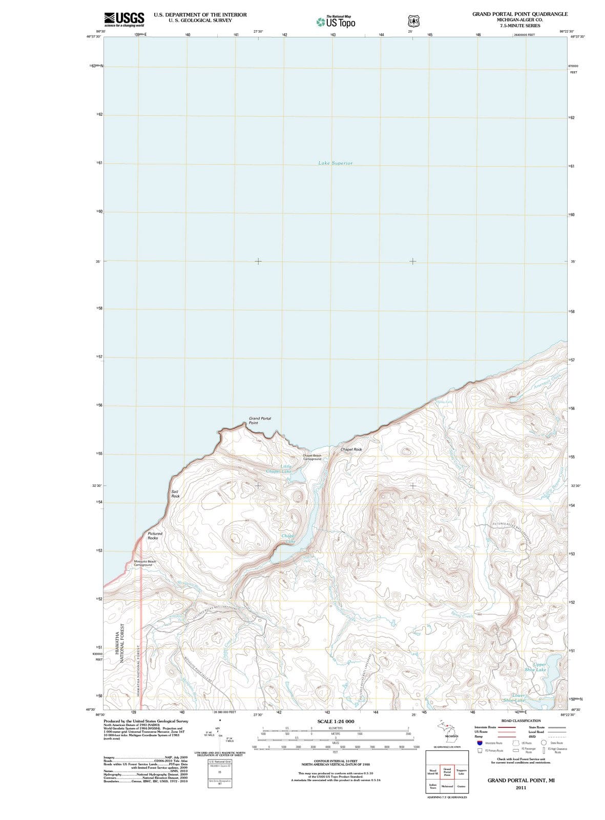 2011 Grand Portal Point, MI - Michigan - USGS Topographic Map