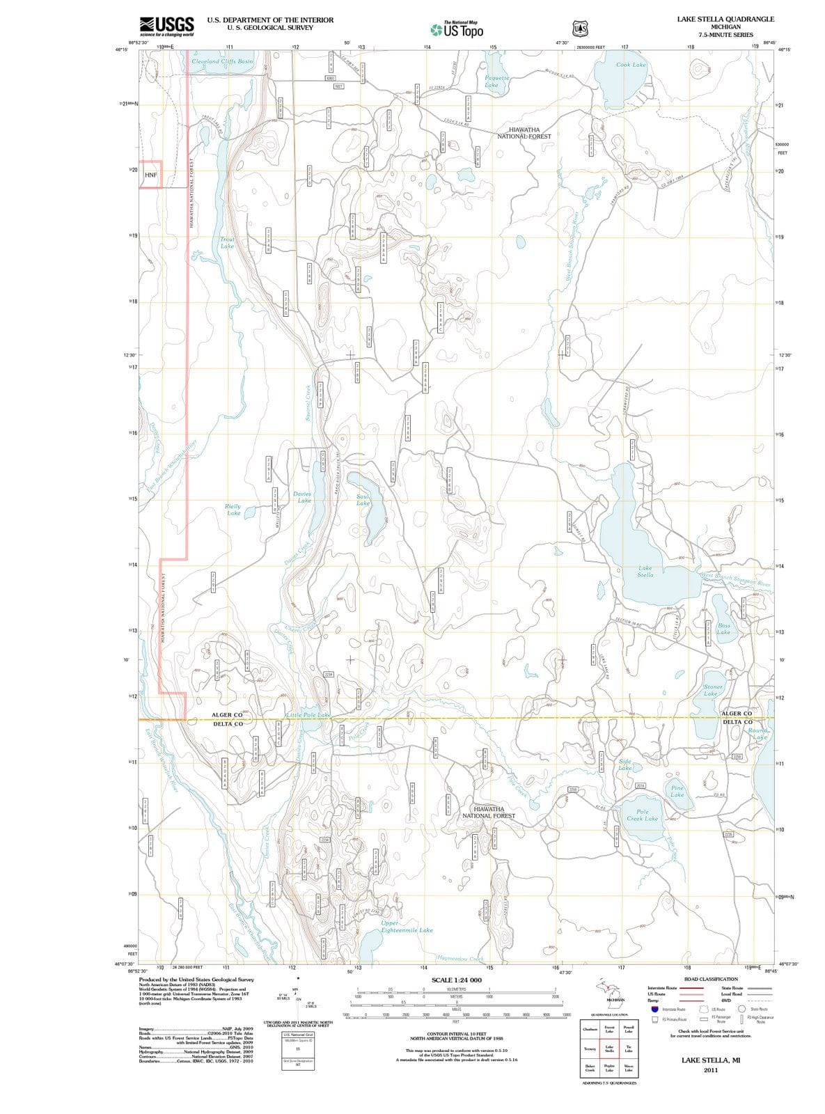 2011 Lake Stella, MI - Michigan - USGS Topographic Map