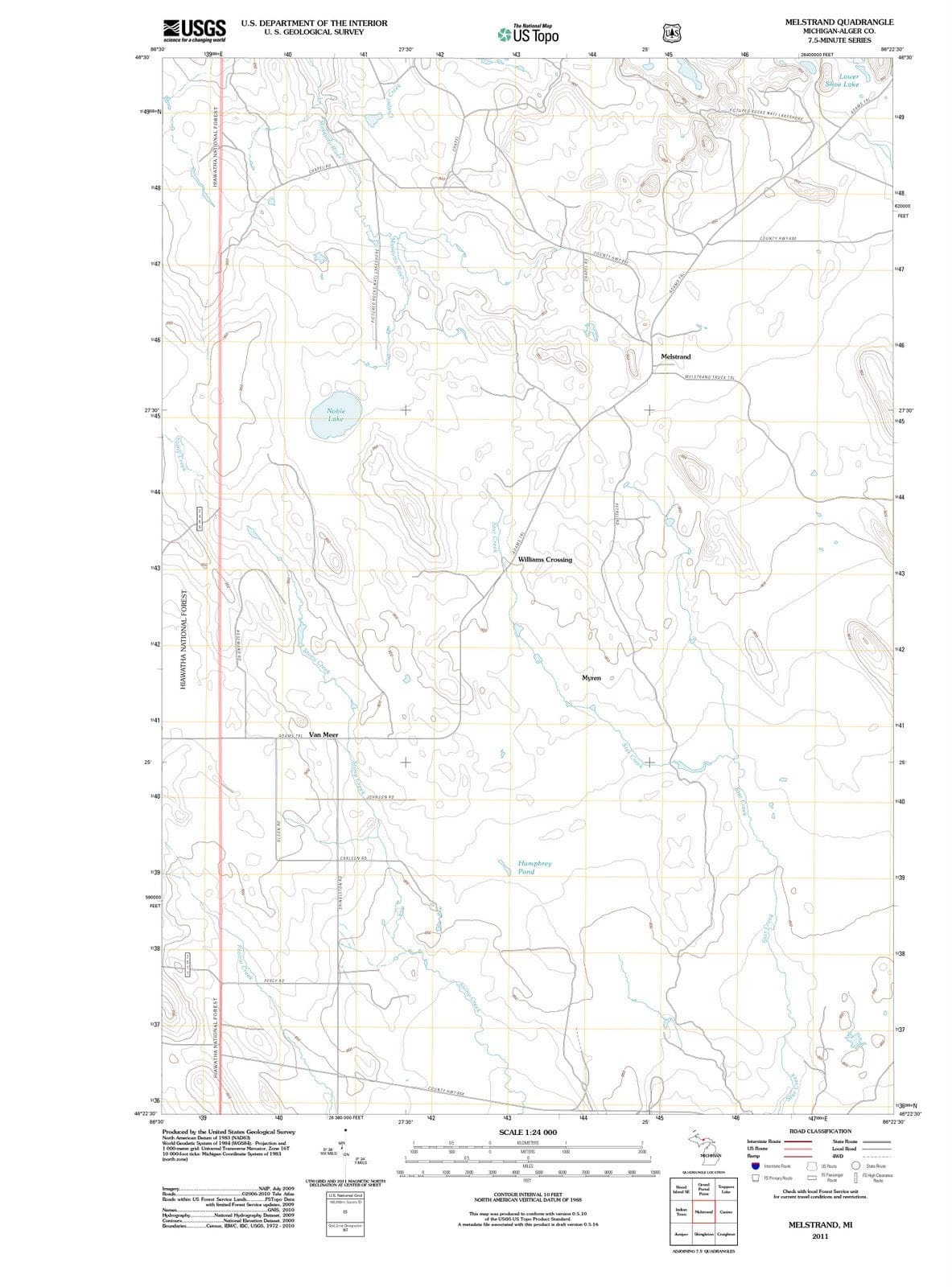 2011 Melstrand, MI - Michigan - USGS Topographic Map