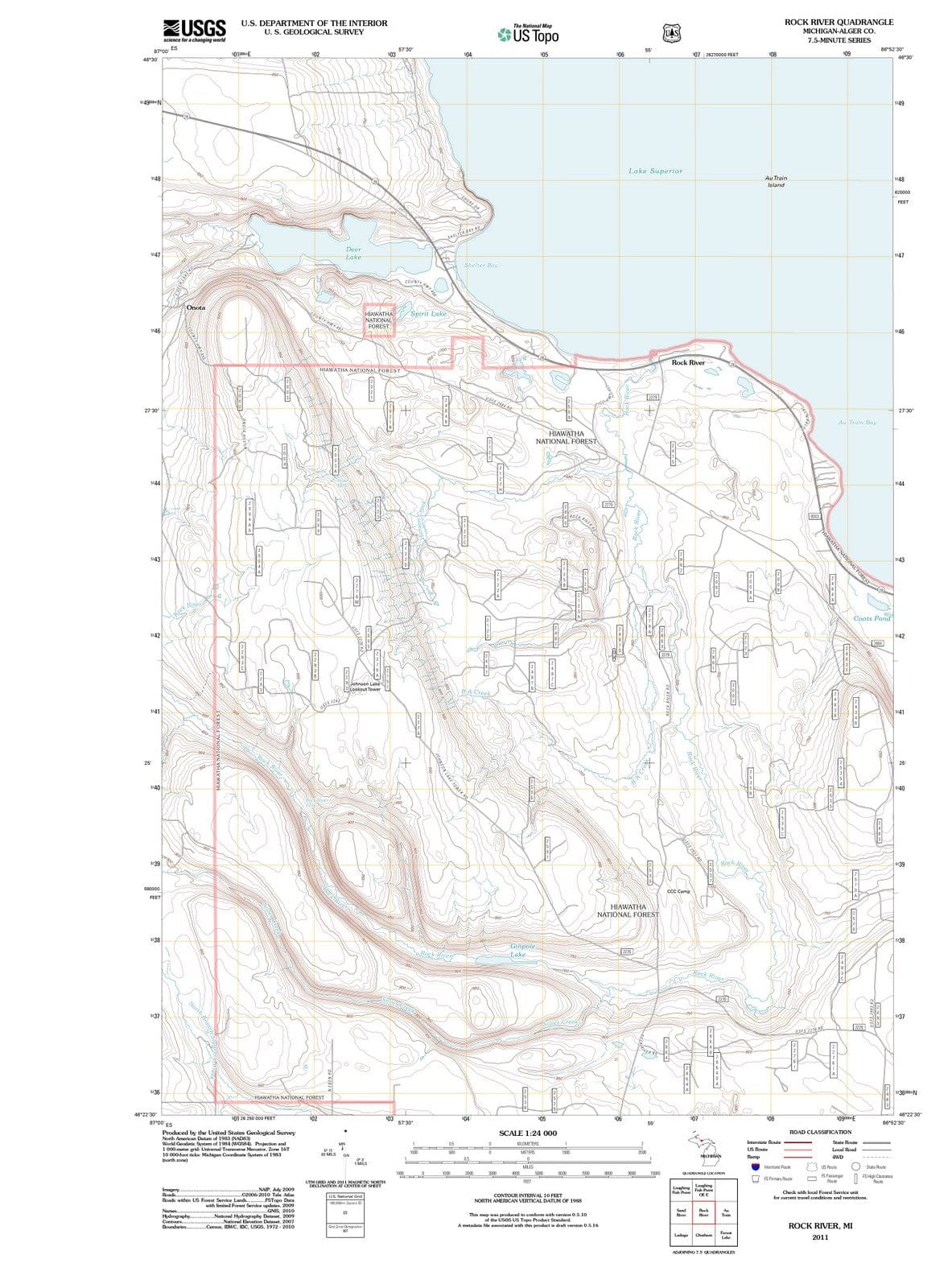 2011 Rock River, MI - Michigan - USGS Topographic Map