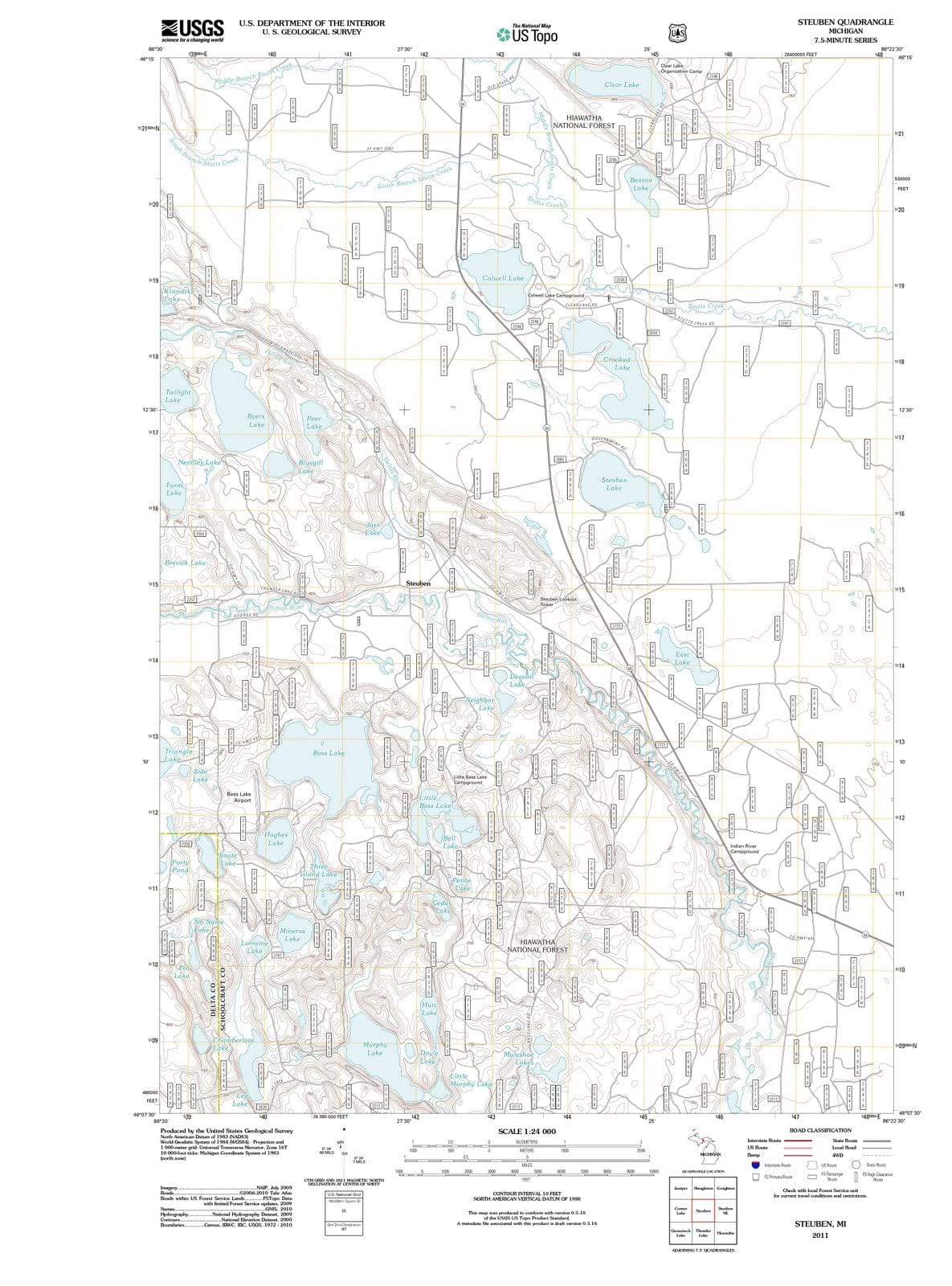 2011 Steuben, MI - Michigan - USGS Topographic Map