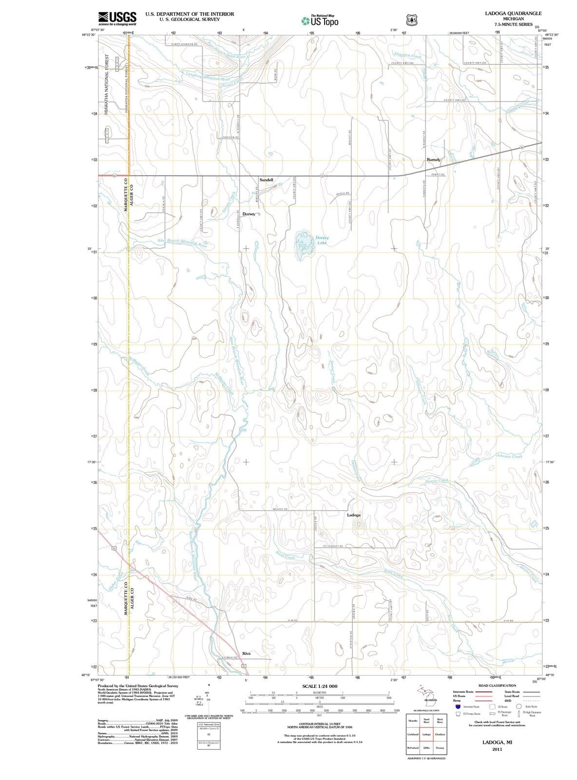2011 Ladoga, MI - Michigan - USGS Topographic Map