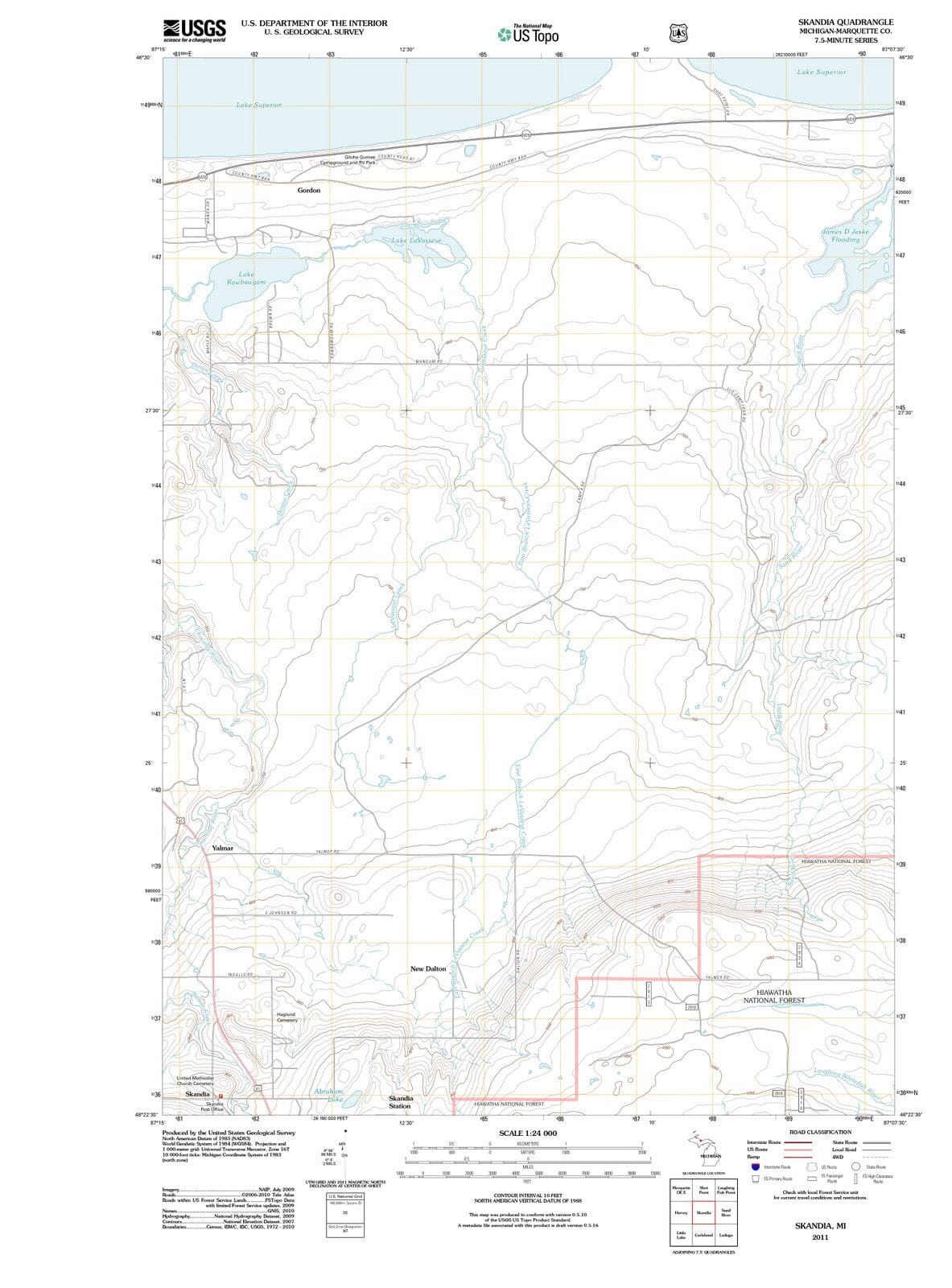 2011 Skandia, MI - Michigan - USGS Topographic Map