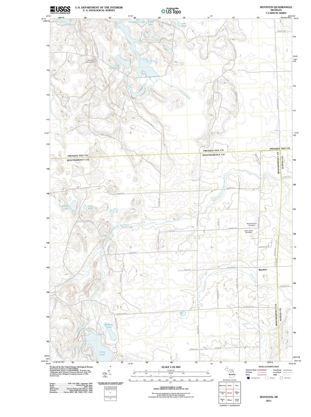 2011 Royston, MI - Michigan - USGS Topographic Map
