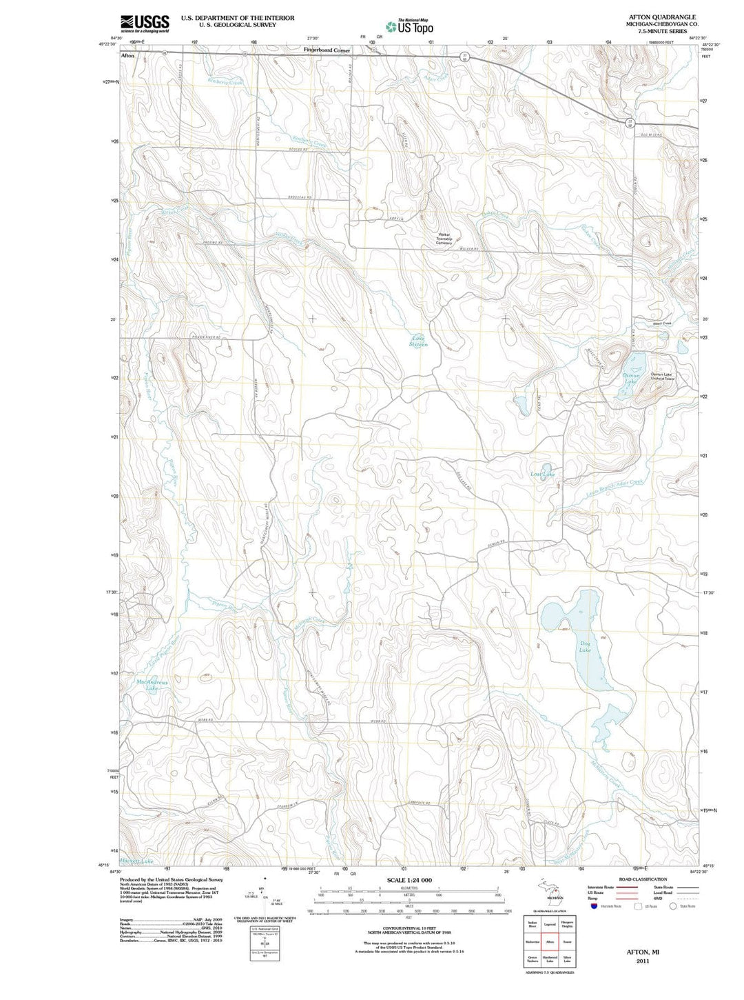 2011 Afton, MI - Michigan - USGS Topographic Map