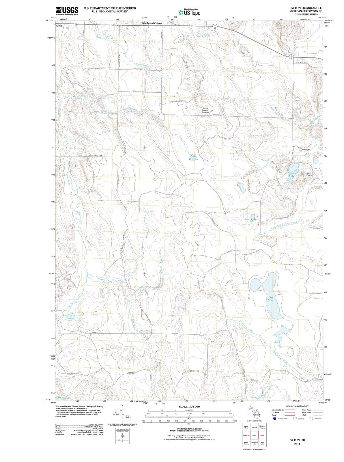 2011 Afton, MI - Michigan - USGS Topographic Map