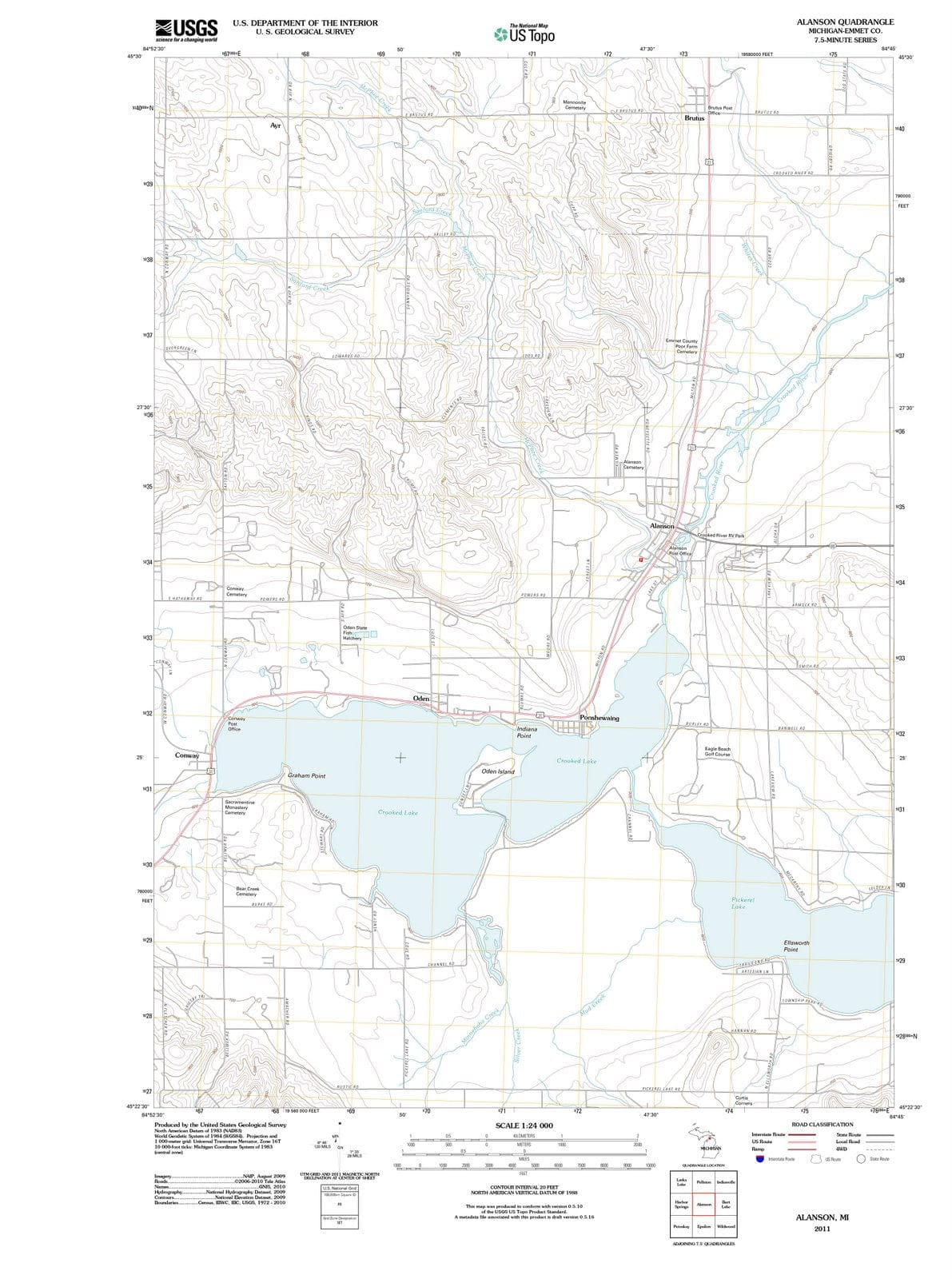 2011 Alanson, MI - Michigan - USGS Topographic Map