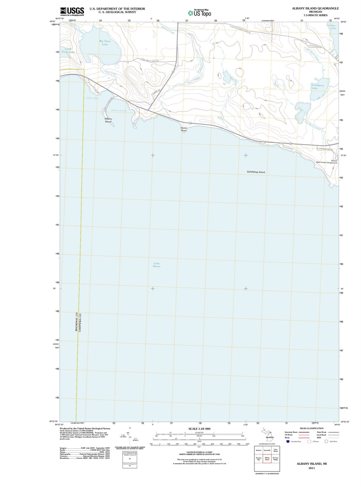 2011 Albany Island, MI - Michigan - USGS Topographic Map