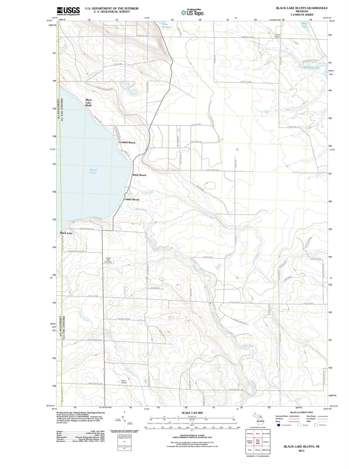 2011 Black Lake Bluffs, MI - Michigan - USGS Topographic Map