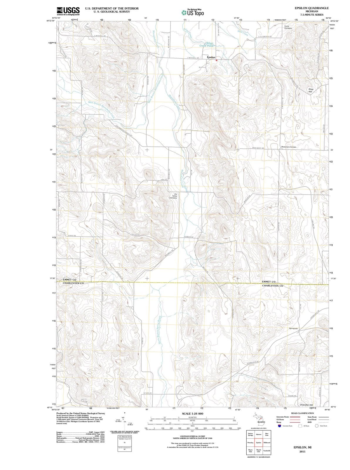 2011 Epsilon, MI - Michigan - USGS Topographic Map