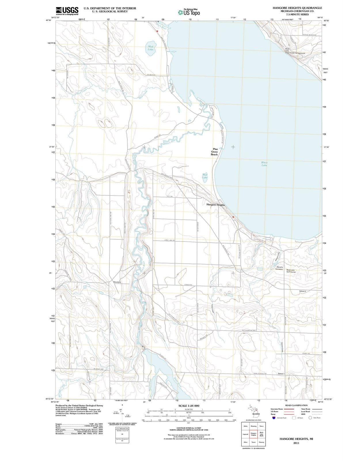 2011 Hangore Heights, MI - Michigan - USGS Topographic Map