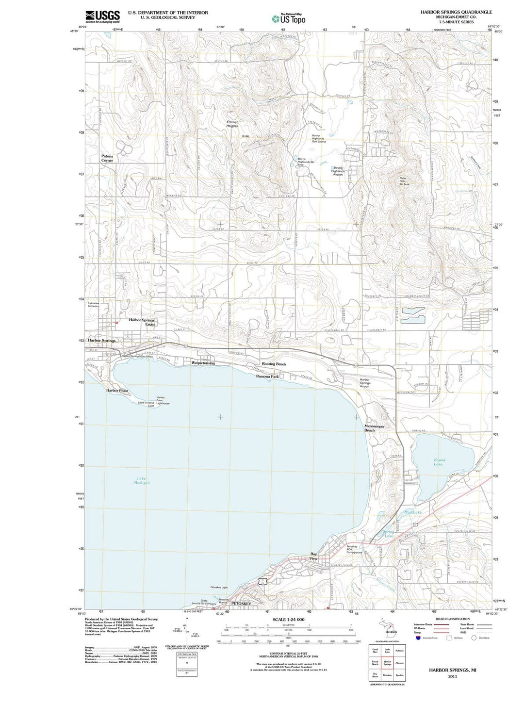 2011 Harbor Springs, MI - Michigan - USGS Topographic Map