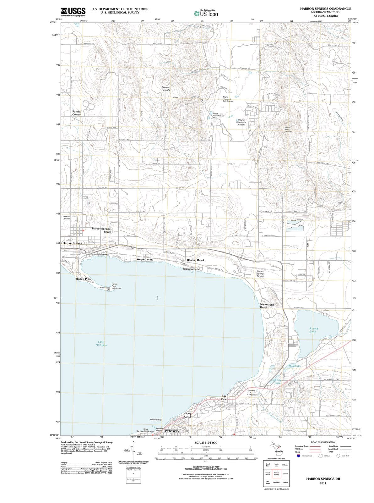 2011 Harbor Springs, MI - Michigan - USGS Topographic Map