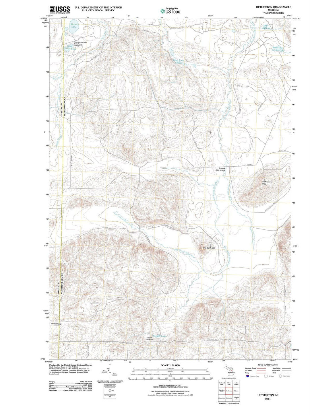 2011 Hetherton, MI - Michigan - USGS Topographic Map