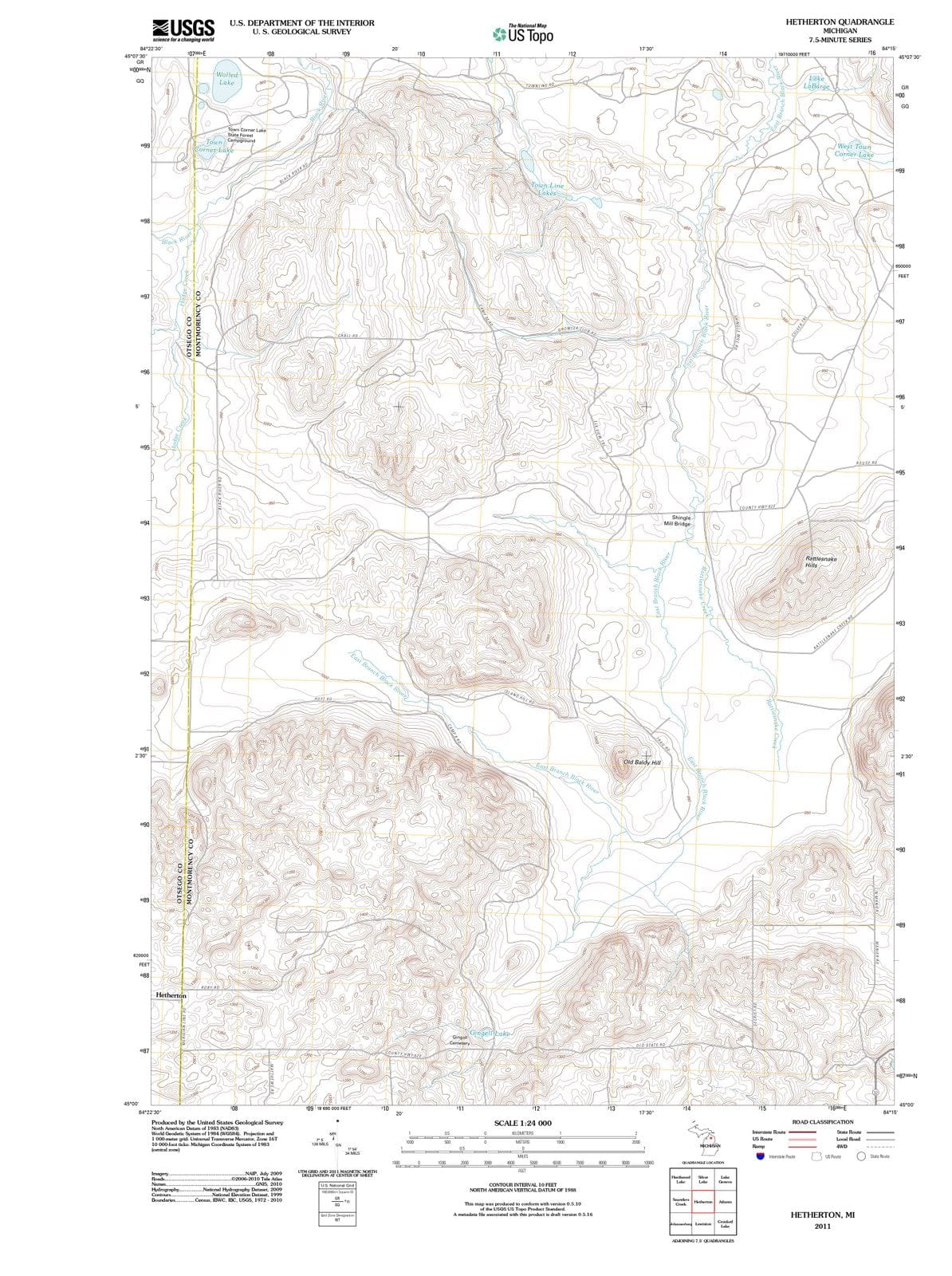 2011 Hetherton, MI - Michigan - USGS Topographic Map