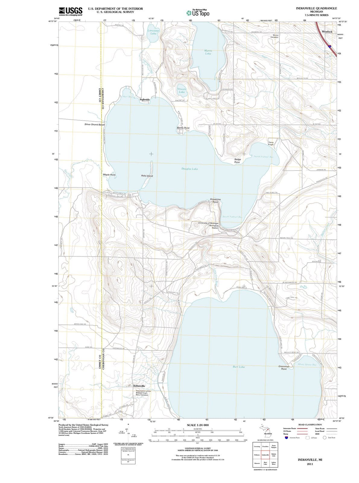 2011 Indianville, MI - Michigan - USGS Topographic Map
