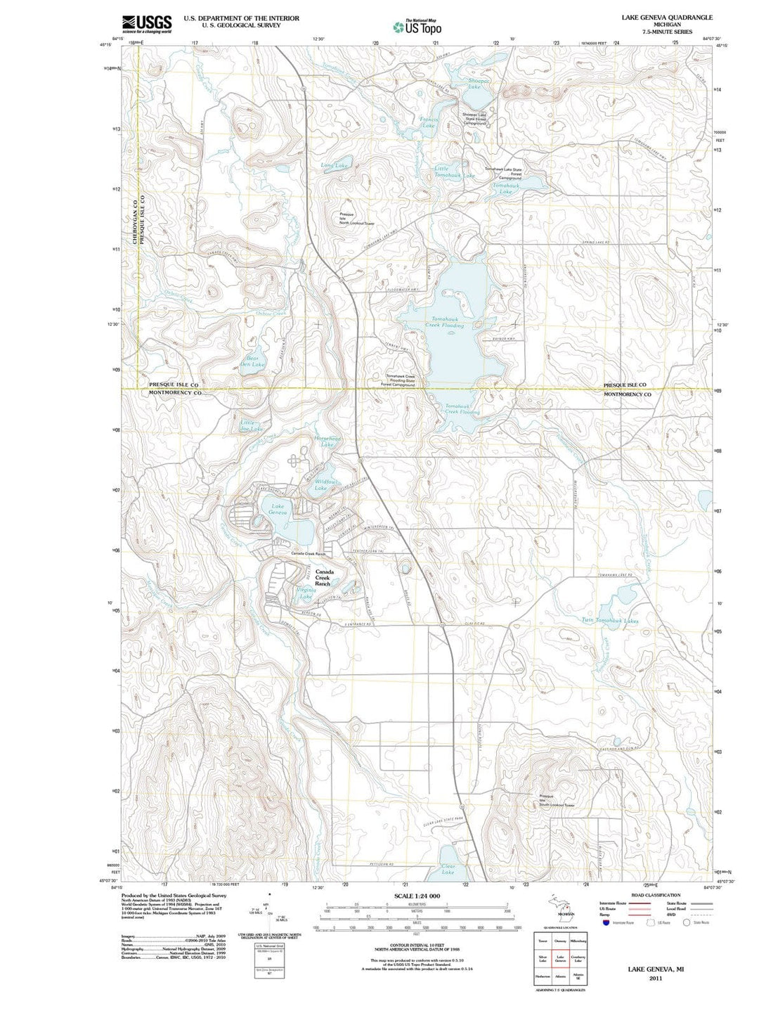 2011 Lake Geneva, MI - Michigan - USGS Topographic Map