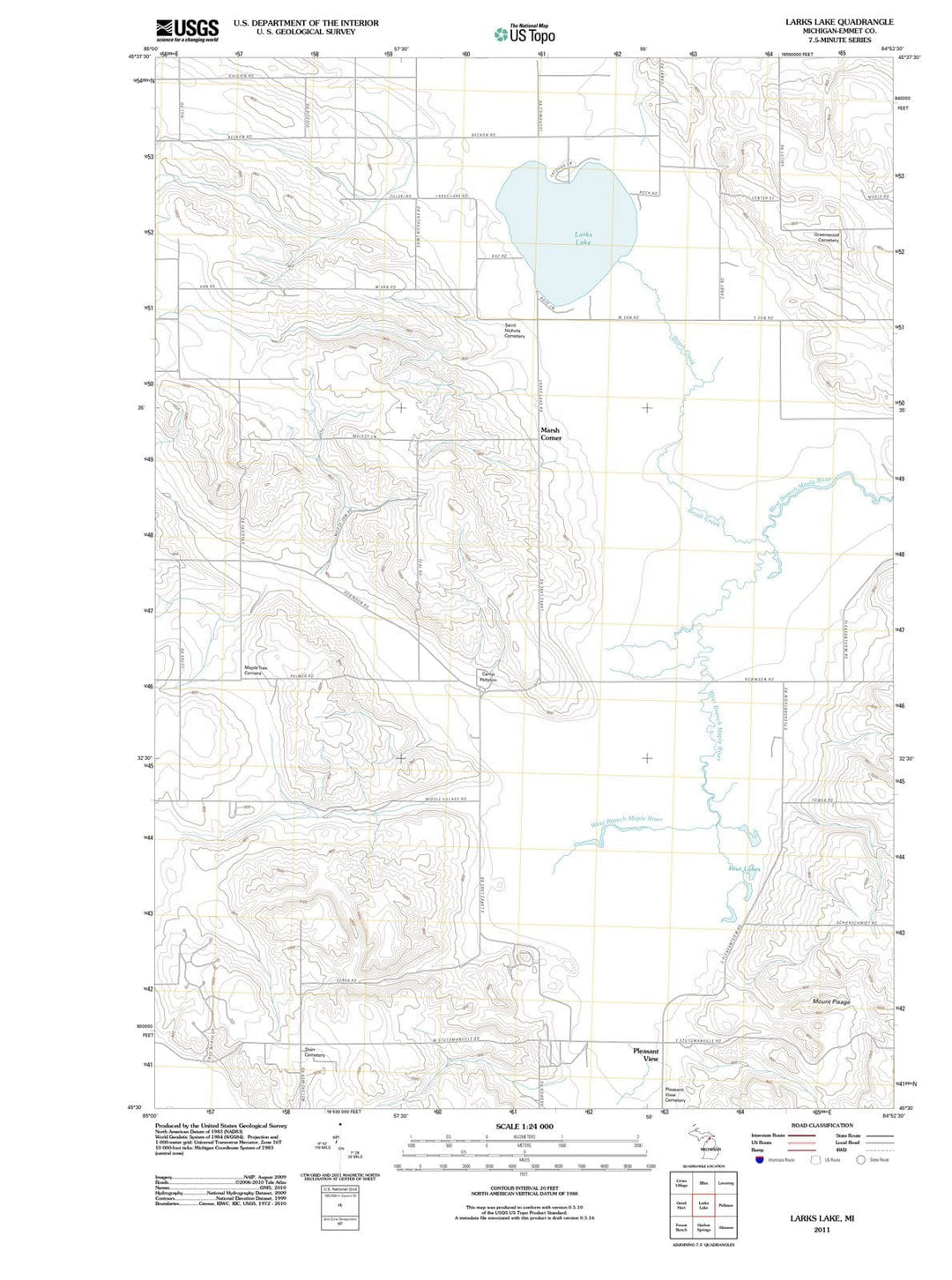 2011 Larks Lake, MI - Michigan - USGS Topographic Map