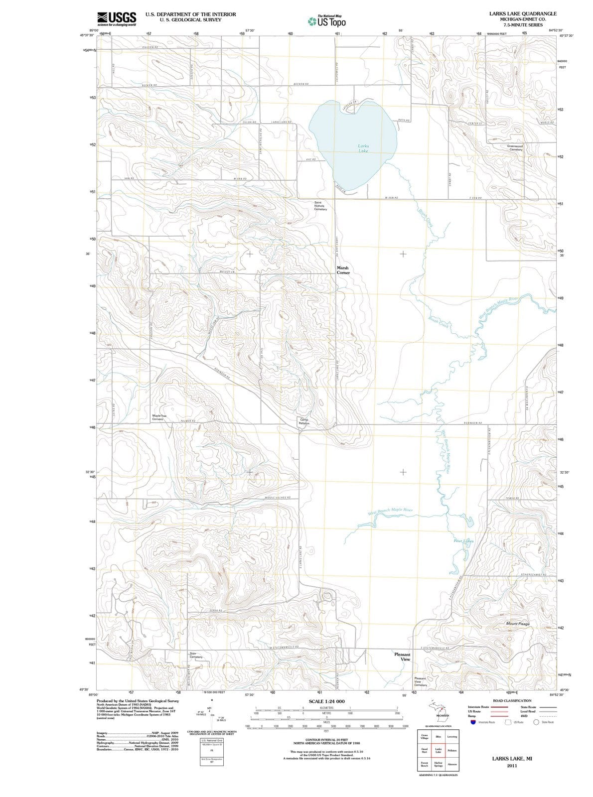 2011 Larks Lake, MI - Michigan - USGS Topographic Map