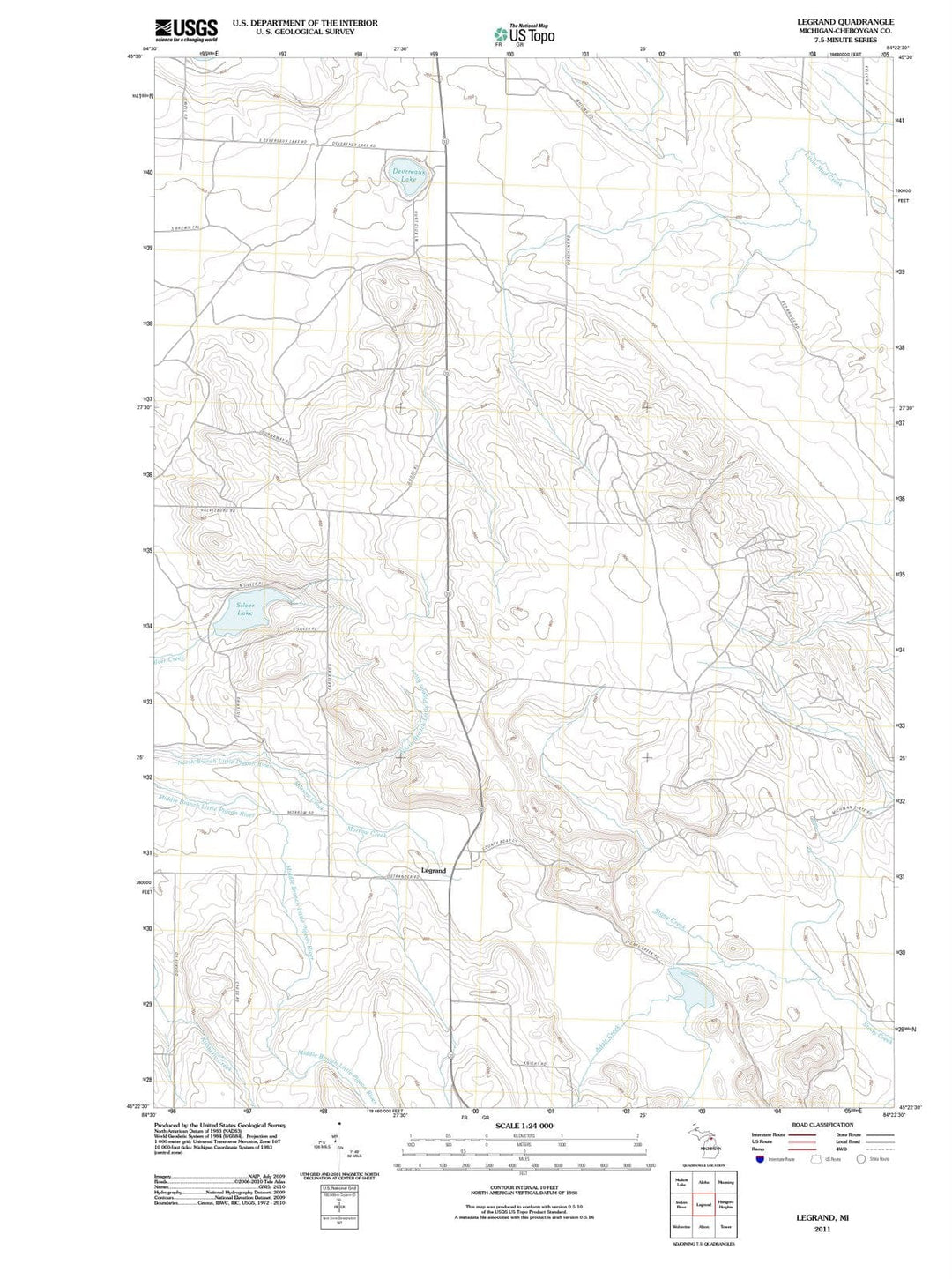 2011 Legrand, MI - Michigan - USGS Topographic Map