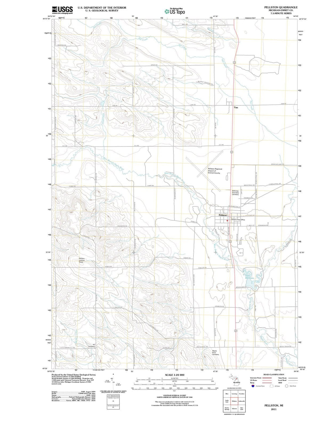 2011 Pellston, MI - Michigan - USGS Topographic Map
