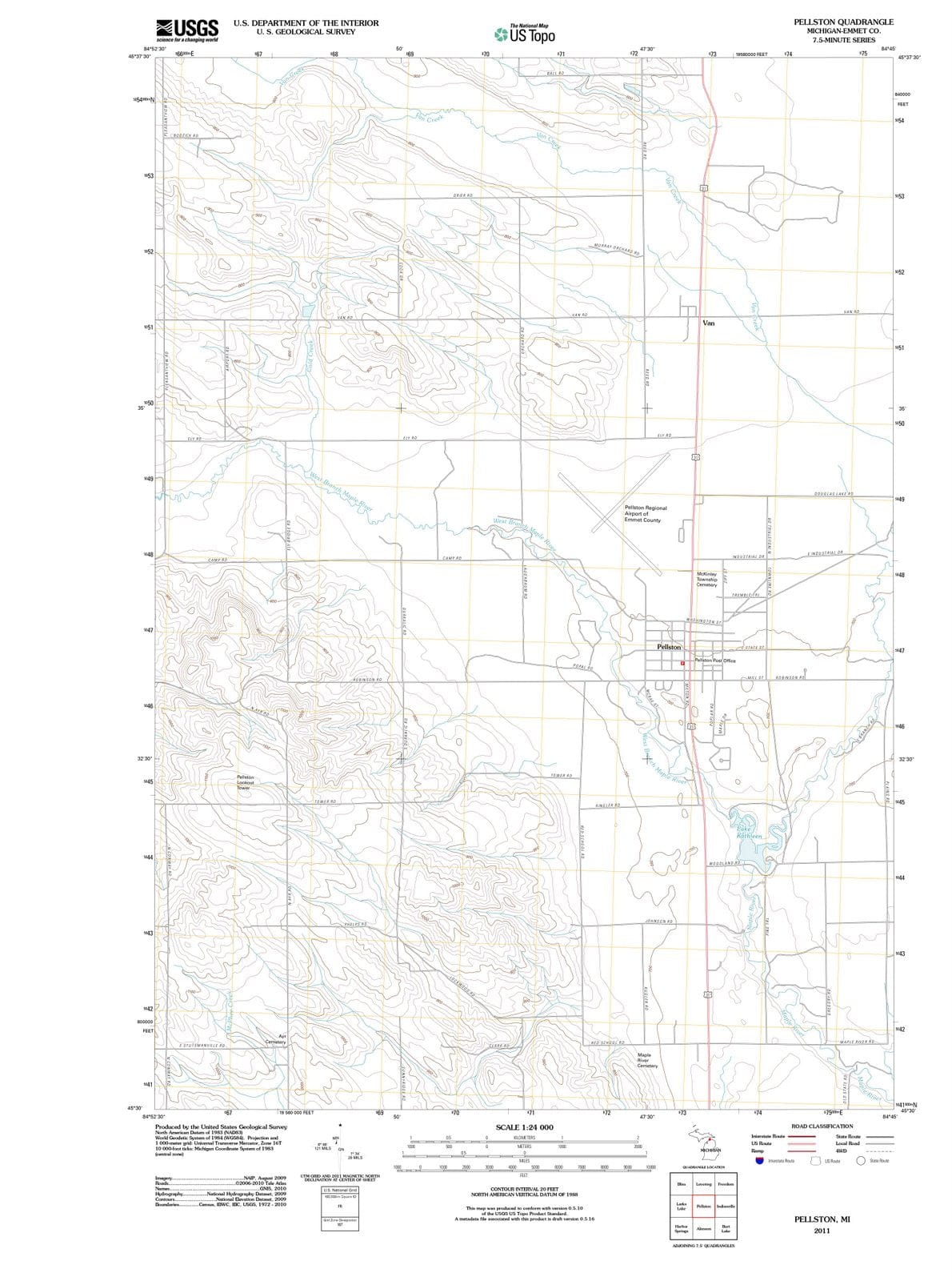 2011 Pellston, MI - Michigan - USGS Topographic Map