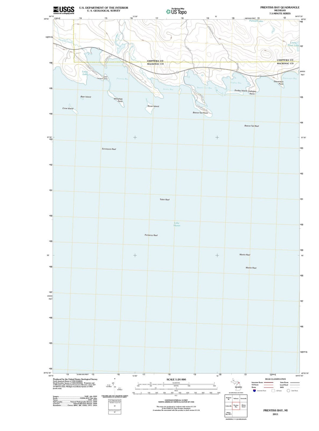2011 Prentiss Bay, MI - Michigan - USGS Topographic Map
