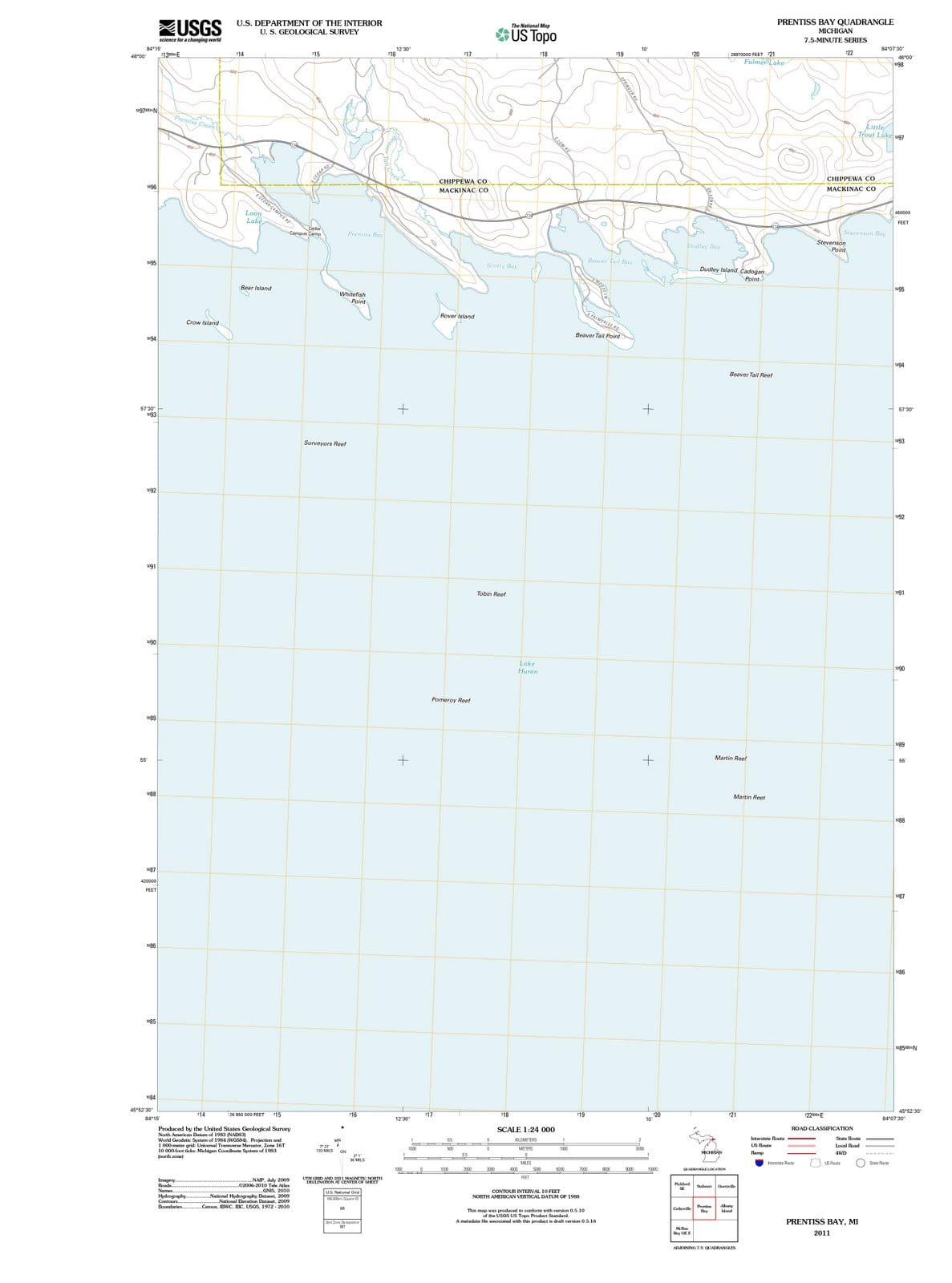 2011 Prentiss Bay, MI - Michigan - USGS Topographic Map