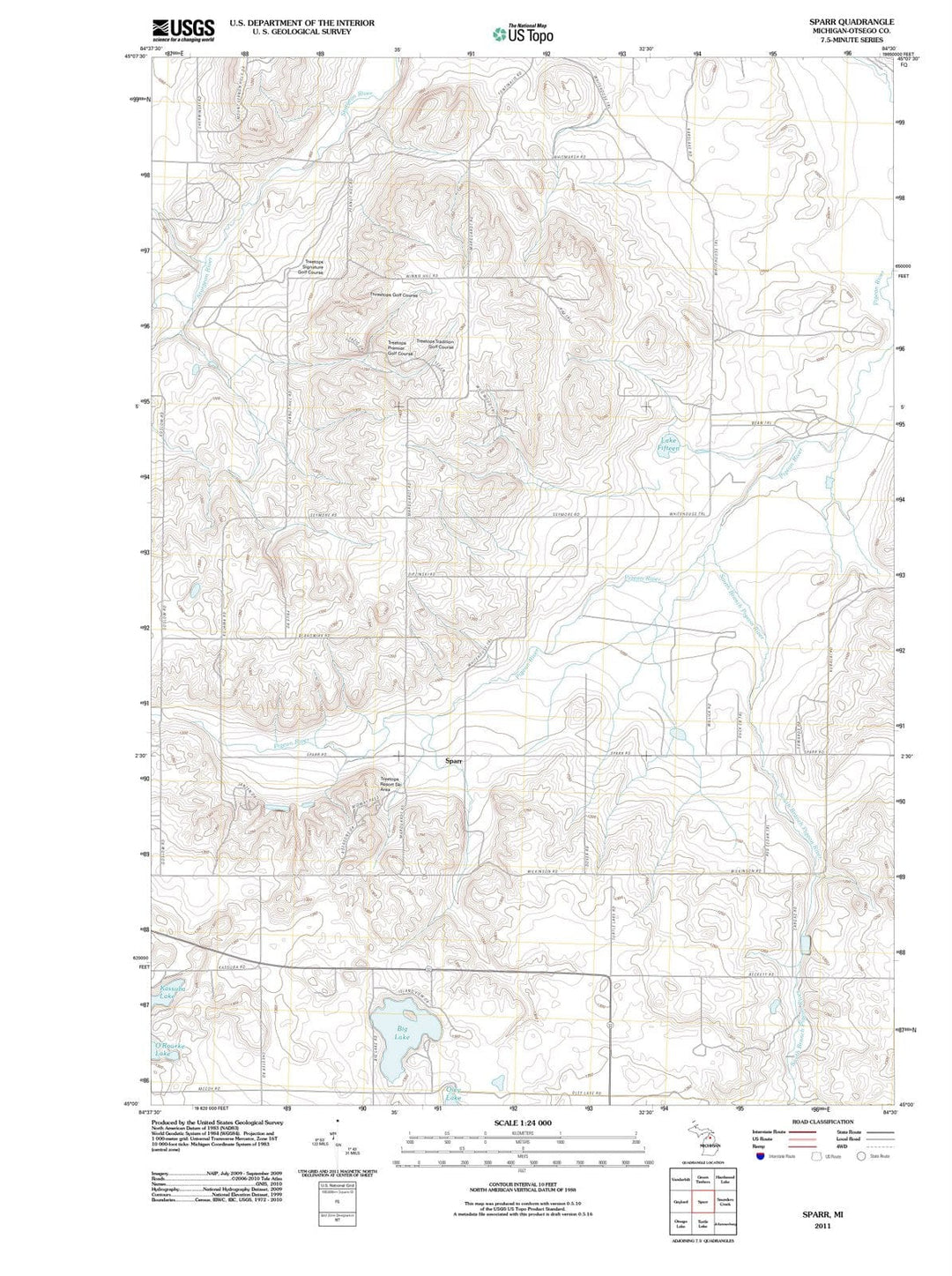2011 Sparr, MI - Michigan - USGS Topographic Map
