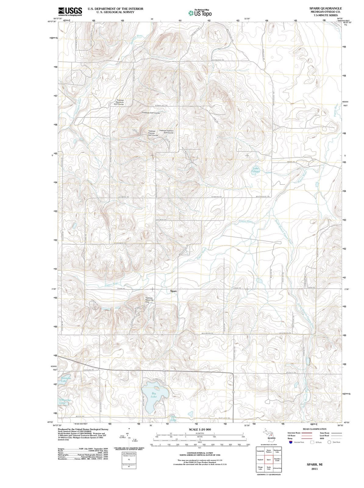 2011 Sparr, MI - Michigan - USGS Topographic Map
