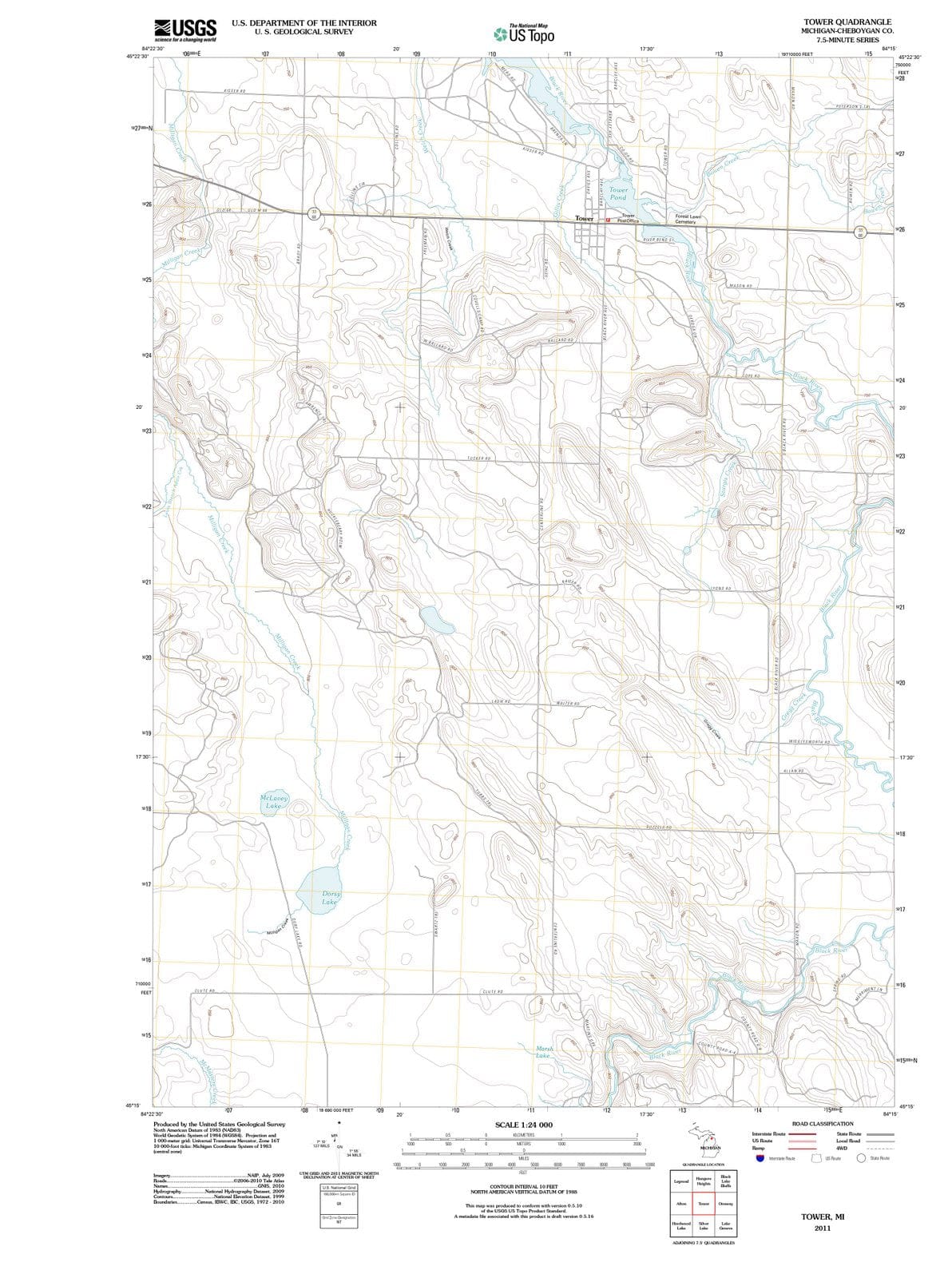2011 Tower, MI - Michigan - USGS Topographic Map