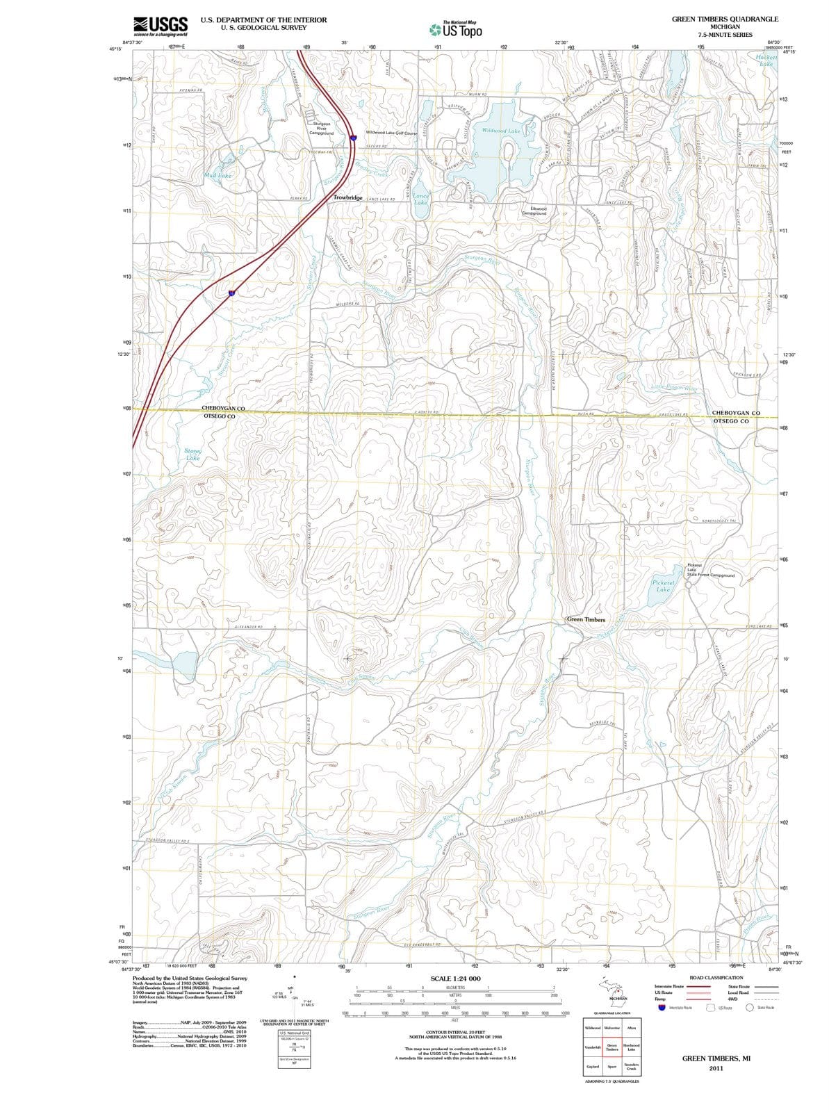 2011 Green Timbers, MI - Michigan - USGS Topographic Map